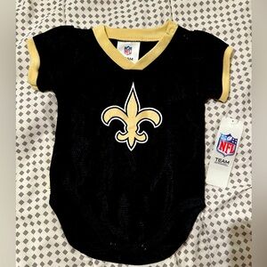 NFL New Orleans Saints Black & Gold Girl Onesie Ruffles 6/12 months NWT